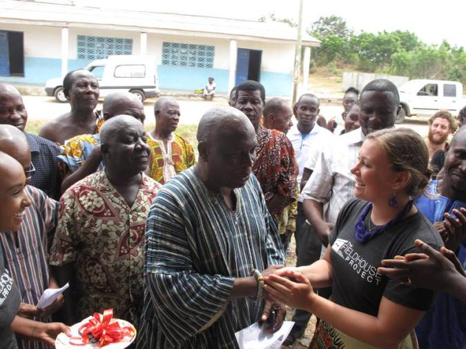 Dr. Nana Obeng Wiabo V Chief of Gomoa Nyanyano commissions the Fieldhouse